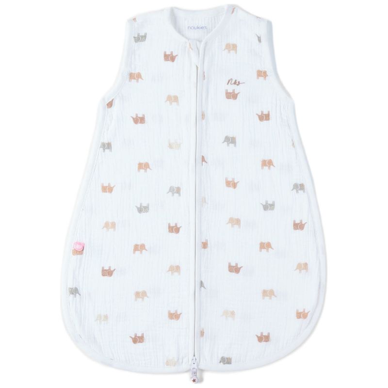 Gigoteuse légère en mousseline Eléphants (50 cm) Noukie's Produit 1