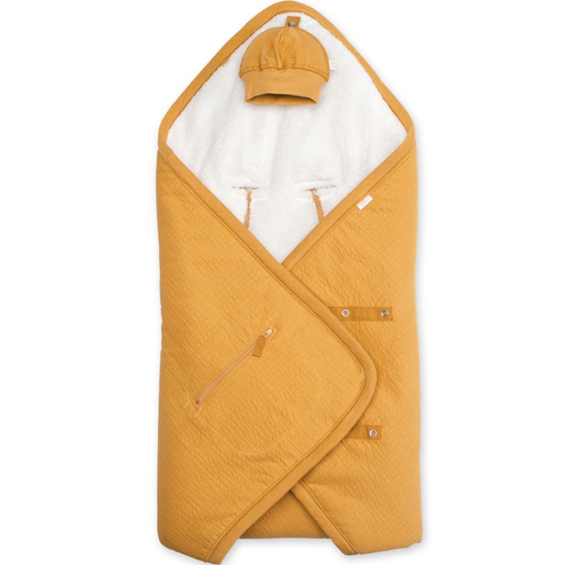 Couverture nomade chaude Biside Cadum ocre jaune 0-12m (90 x 90 cm) Bemini