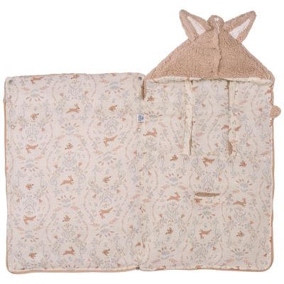 Nid d’ange sherpa ourson doublé jardin enchanté (0-6 mois)