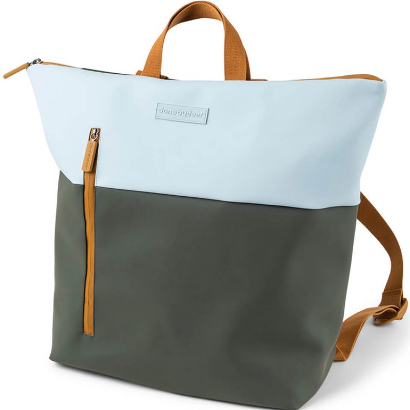 Sac à dos à langer bleu et kaki Done by Deer