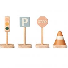 Lot de 4 panneaux de signalisation de village mustard multi mix  par Liewood