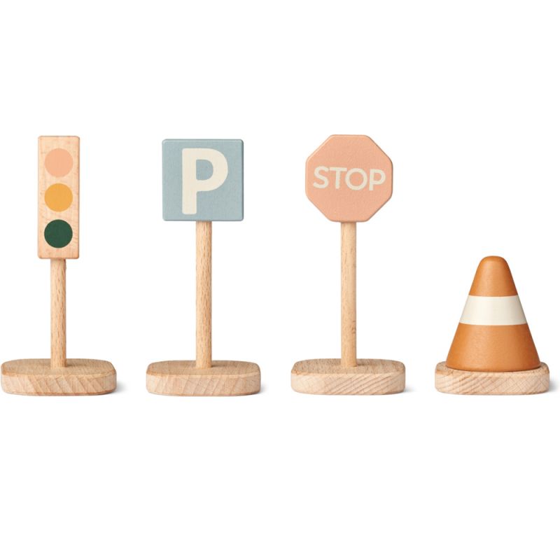 Lot de 4 panneaux de signalisation de village mustard multi mix Liewood