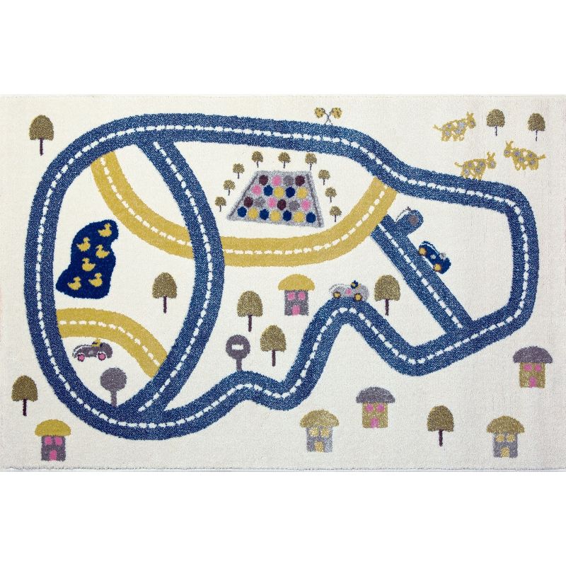 Tapis Circuit bleu (100 x 150 cm) AFKliving