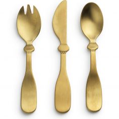 Coffret couverts Matt gold en inox (3 pièces) - Elodie Details