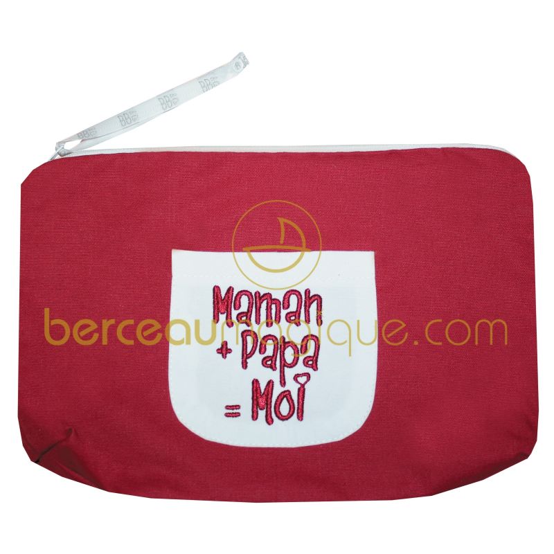 Baby Trousse brodée Maman + Papa = Moi   BB & Co