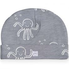 Bonnet de naissance en coton Octopus pieuvre gris  par Jollein