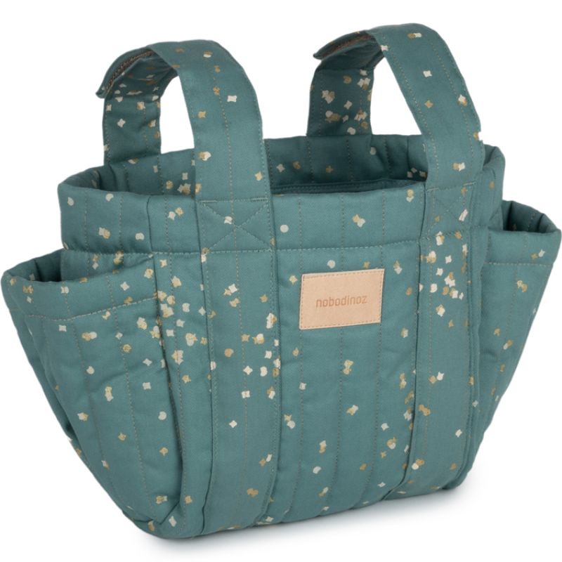 Organiseur de poussette Hyde park Gold confetti Magic green Nobodinoz