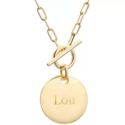 Collier chaîne médaille personnalisable (plaqué or) Petits trésors