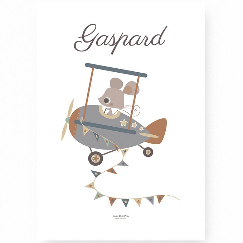 Affiche A4 Souris pilote (Personnalisable) Lutin Petit Pois