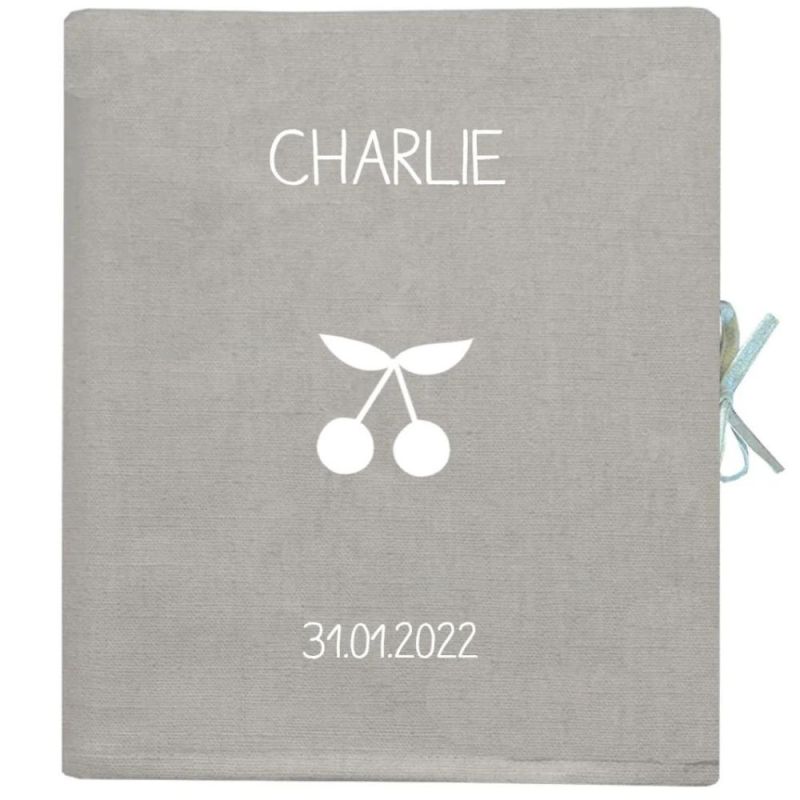 Livre de naissance gris clair 88 pages (personnalisable) Les Griottes Produit 1 grande taille