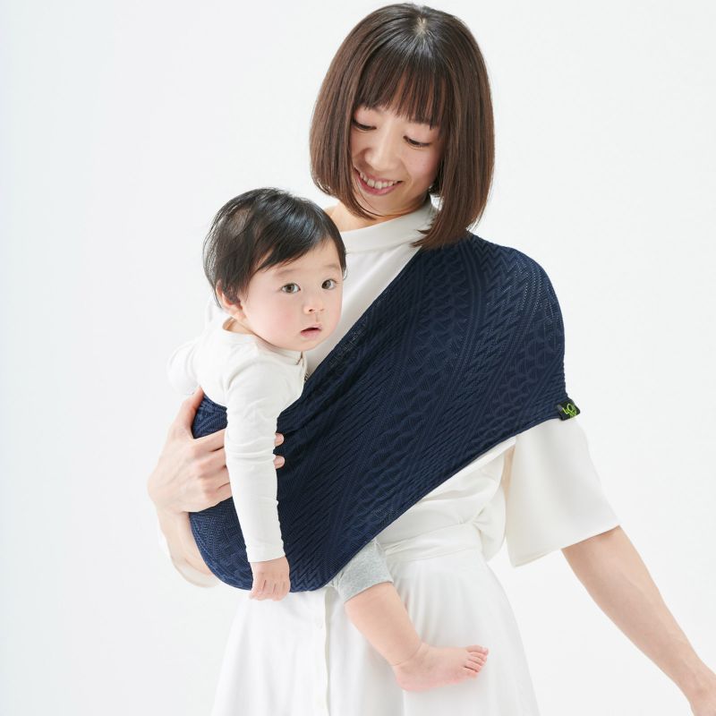 Porte bébé Easy Sling Wacotto bleu marine (taille M) Lucky