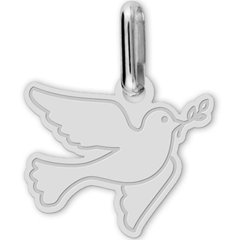Pendentif Colombe (or blanc 375°) Lucas Lucor