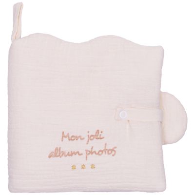 Livre album photos nuage (pour 10 photos 10 x 15) gaze de coton ivoire
