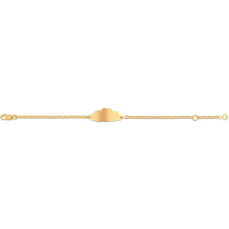 Gourmette bébé nuage personnalisable (or jaune 375°) Lucas Lucor