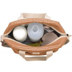 Sac isotherme biberons à pois Poppy Cannelle