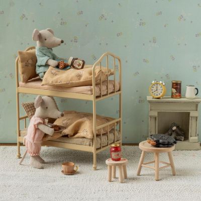 Lot de 2 tabourets Souris rose et menthe clair
