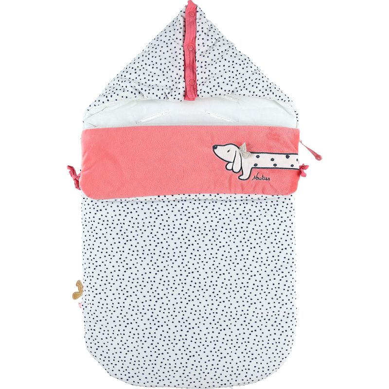 Nid d'ange passe sangle Veloudoux Amy & Zoé chien rose (75 cm) Noukie's