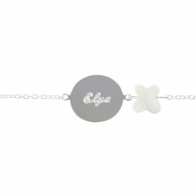 Bracelet Lovely nacre papillon (argent 925°)  par Petits trésors