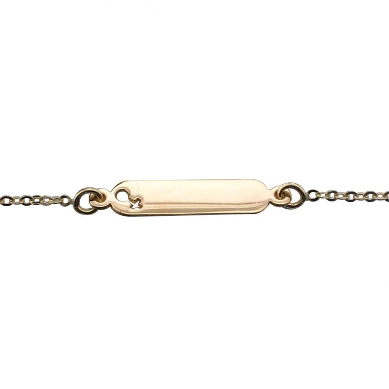 Gourmette bébé symbole fille (or jaune 750°) Maison Augis