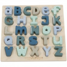 Puzzle encastrement Alphabet bleu  par Little Dutch