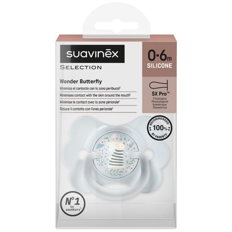Sucette symétrique SXPro Wonderland bleu (0-6 mois) Suavinex Packaging 8