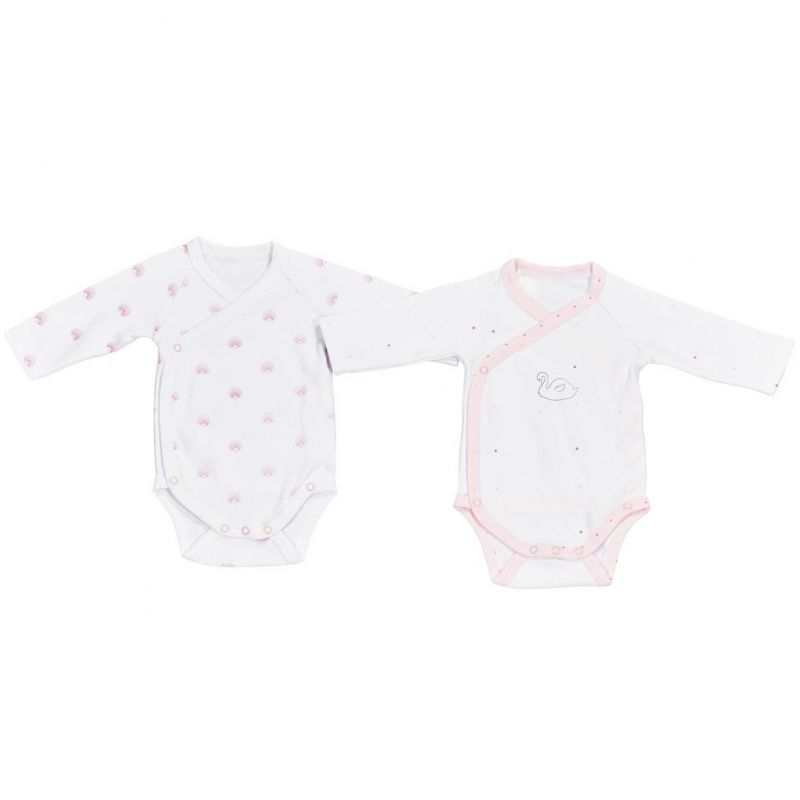 Lot de 2 bodies manches longues cygne Baby Swan (3 mois) Sauthon