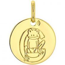 Médaille G comme Grenouille personnalisable (or jaune 750°)  par Maison Augis