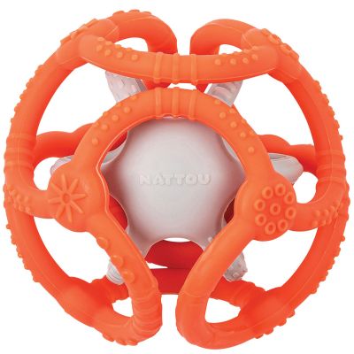 Lot de 2 balles encastrables en silicone néon et gris Nattou