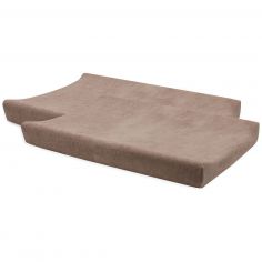 Lot de 2 housses de matelas à langer en éponge Milky Coffee (50 x 70 cm) - Jollein