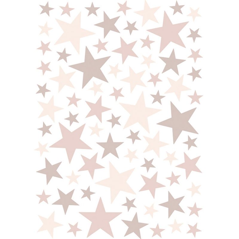 Stickers étoiles vieux rose (29,7 x 42 cm) Lilipinso