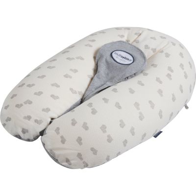 Coussin de grossesse Multirelax Jersey cœurs/gris