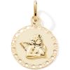 Médaille ronde Ange (or jaune 9 carats) - Baby bijoux