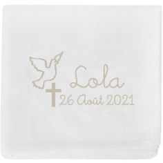 Lange de baptême personnalisable beige (70 x 70 cm)