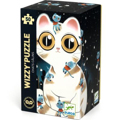 Puzzle phosphorescent Wizzy Chats câlins (50 pièces)  par Djeco