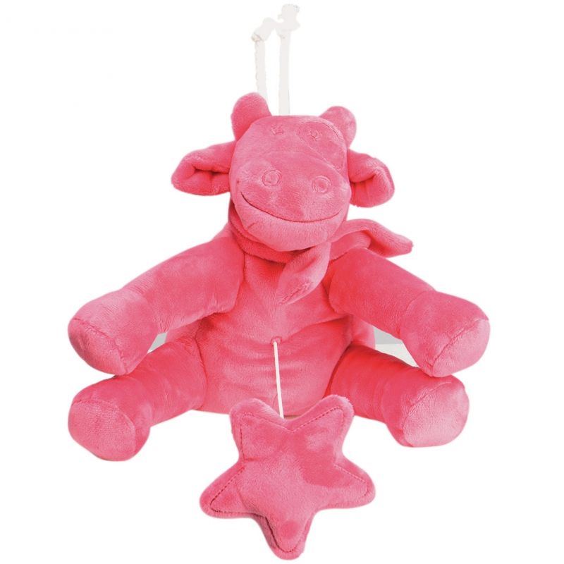 Doudou musical à suspendre Mix et Match vache Lola fuchsia (20 cm) Noukie's