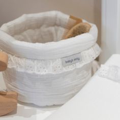 Panier de toilette Calm blanc (20 x 20 cm)