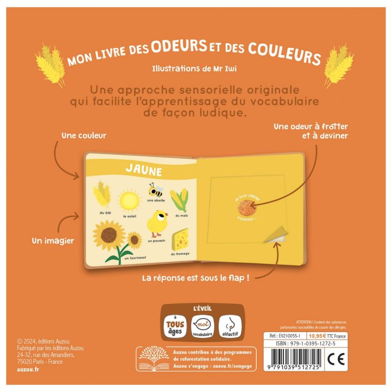 Mon livre des odeurs et des couleurs La ferme Auzou Editions Packaging 4