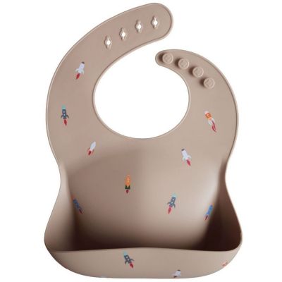 Bavoir à poche en silicone Rocket