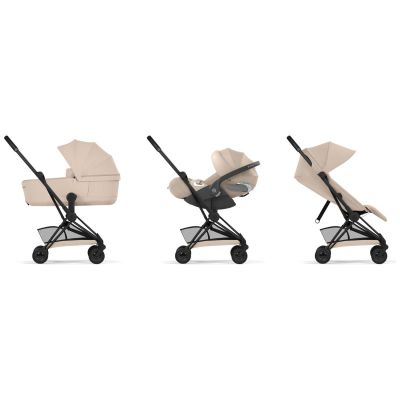 COŸA Confort 2026 Poussette ultra-compacte et Châssis Matt Black Cozy Beige
