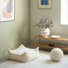 Pouf Ottoman Square Cream White molletonné  par Wigiwama