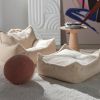 Pouf Ottoman Square Cream White molletonné  par Wigiwama