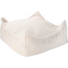 Pouf Ottoman Square Cream White molletonné - Wigiwama