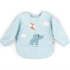 Bavoir à manches avec poche Playground bleu - Done by Deer