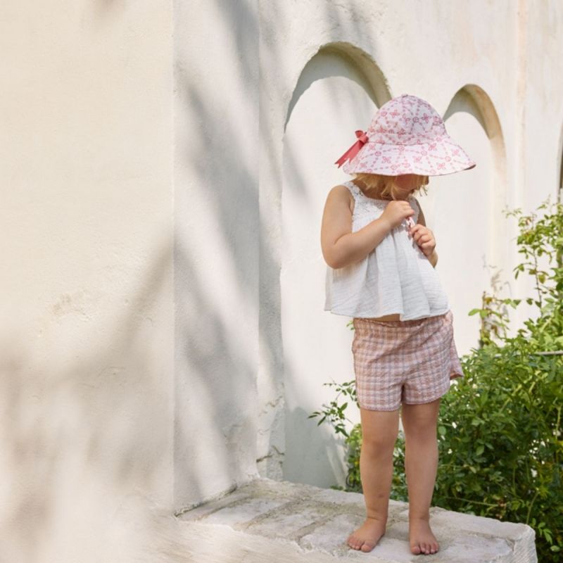 Chapeau anti-UV Embroidery Anglaise Pink (6-12 mois) Elodie Details Ambiance 2