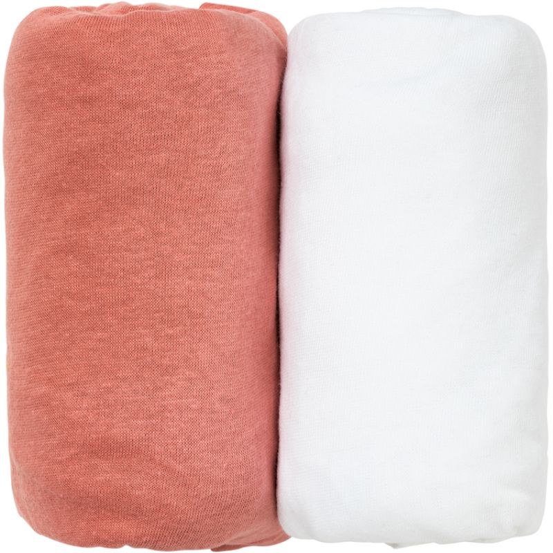 Lot de 2 draps housse Terracotta et blanc (70 x 140 cm) Babycalin