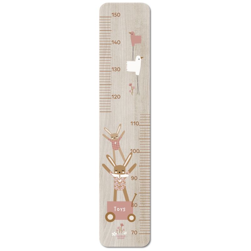 Toise en bois Lapin doudou rose Charlie et Suzie Produit 1