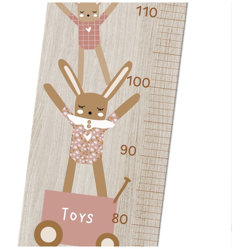 Toise en bois Lapin doudou rose Charlie et Suzie Produit 3