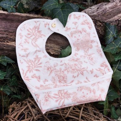 Bavoir enduit Toile de Jouy rose thé Tartine et Chocolat