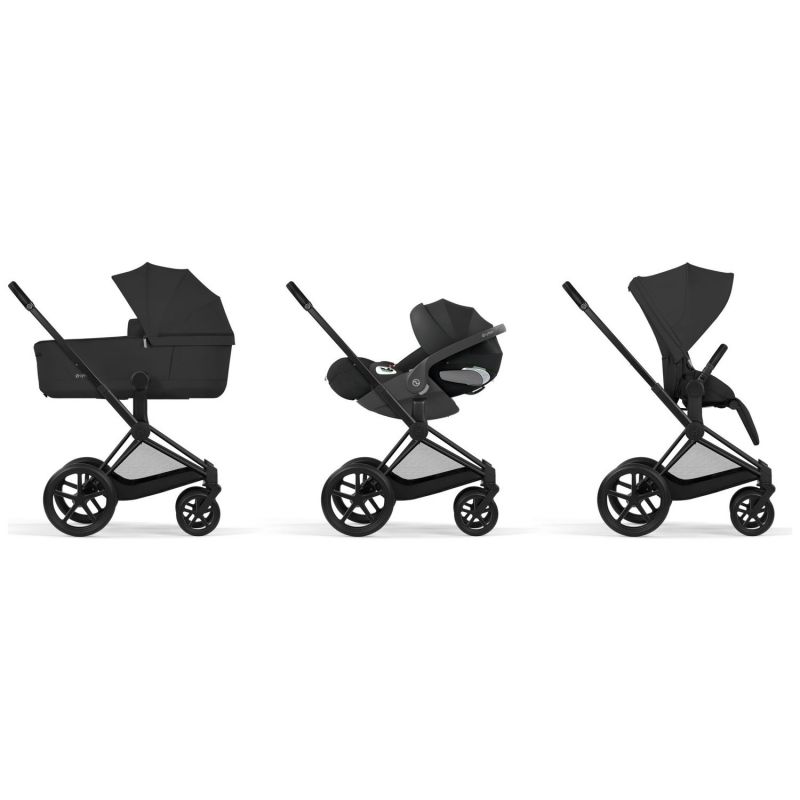 Duo PRIAM 2026 Poussette tout-terrain avec nacelle pliable et Châssis Matt Black Sepia Black Cybex Produit 3