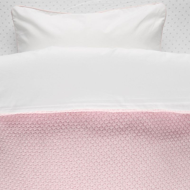 Housse de couette et taie rose cocon silver Tricoloudoux (100 x 140 cm) Noukie's